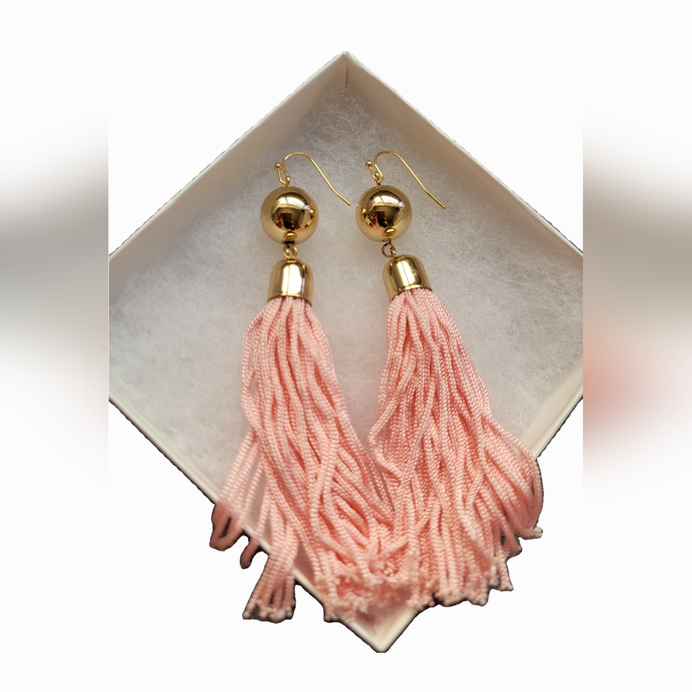 Pink Tassle Earrings